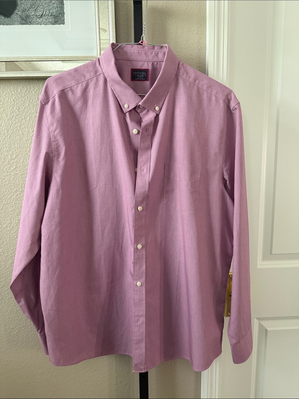UNTUCKit Men's Button-Down Shirt in Mauve Pink